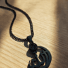Allah Calligraphy Pendant Necklace Black Chain Islamic Jewelry Saudi Arabia