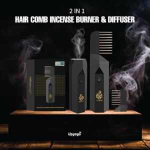 2 in 1 Hair Comb Bakhoor Burner Black Design Close-up