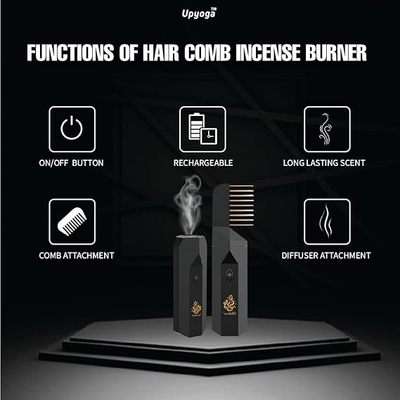WLD-06-6 2 in 1 Hair Comb Incense Burner Complete Set Bakhoor KSA