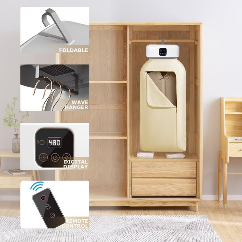 Foldable electric clothes dryer for indoor laundry