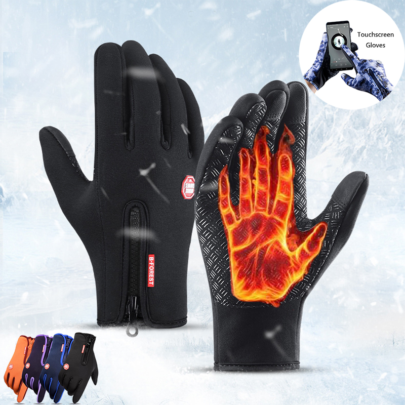Waterproof thermal touchscreen winter gloves for riding and cycling