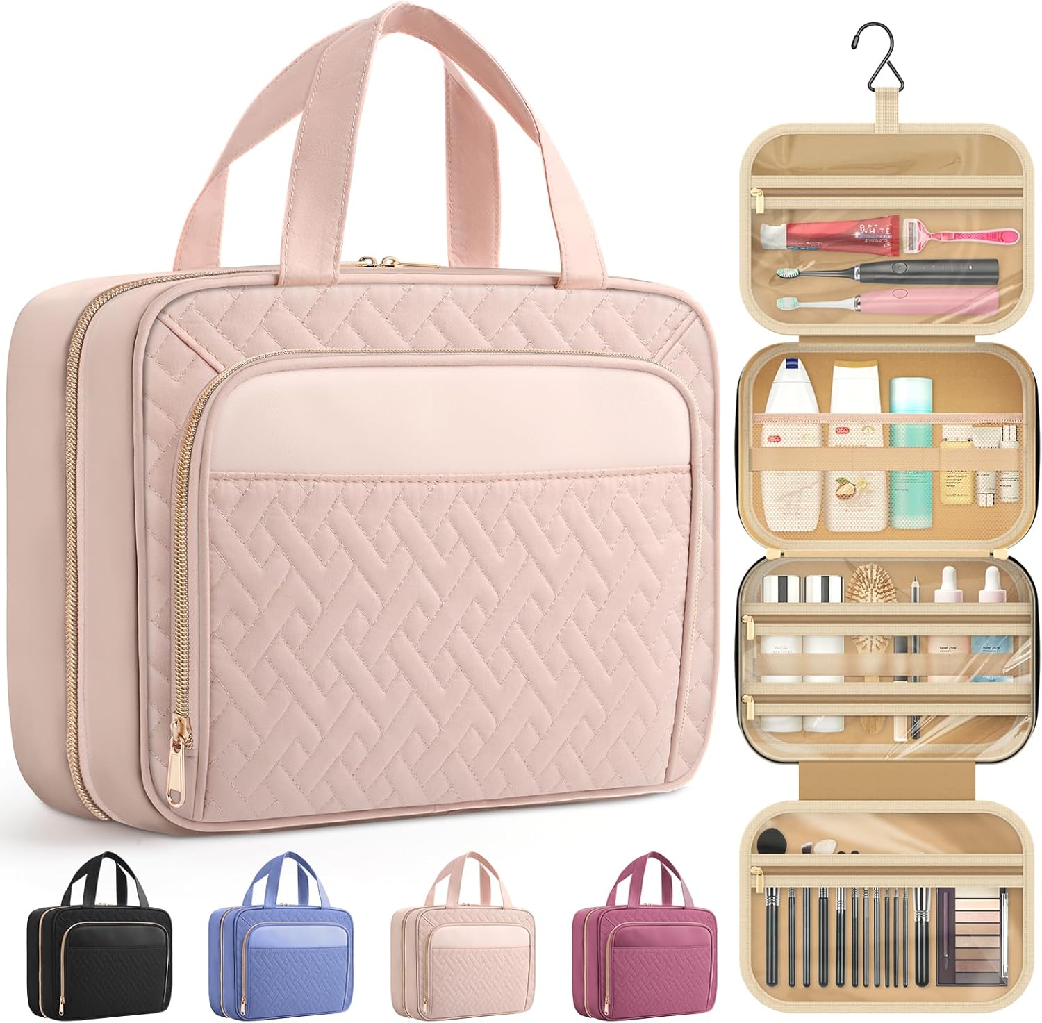 Large Travel Cosmetic Bag for fragrances and grooming items