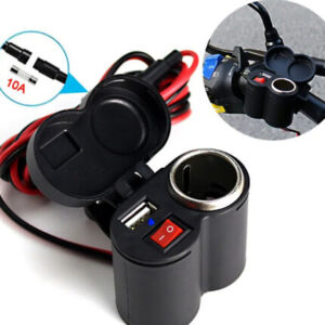 2-in-1 Motorcycle Handlebar USB Charger + Lighter Socket | WLD
