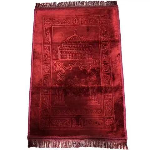 Thick padded prayer mat in 80 by 120 size for comfortable salah