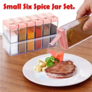 Spice Jars Dispenser Set of 6 – Airtight Masala Rack with Easy Flow | WLD