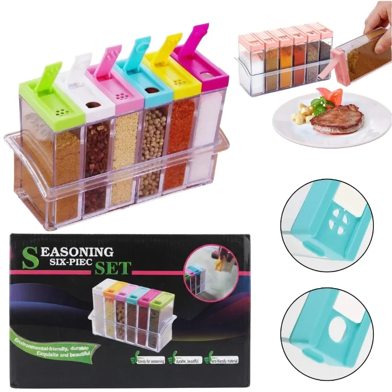 Spice jars dispenser set of 6 at WLD Store