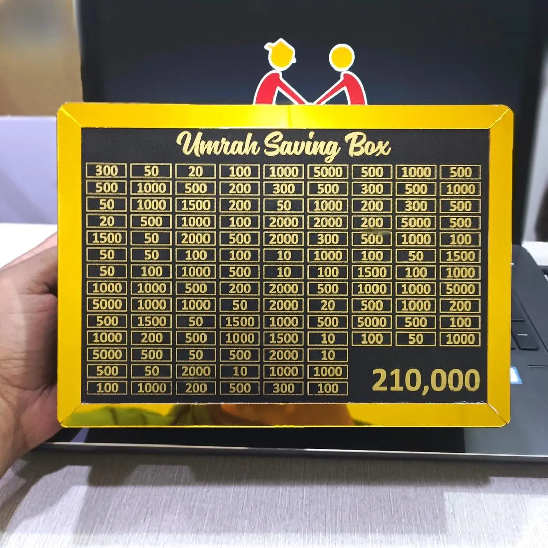 1261-273-673374-product-1.webp Umrah Savings Box, Golden-Black Wood with Amount Tracker