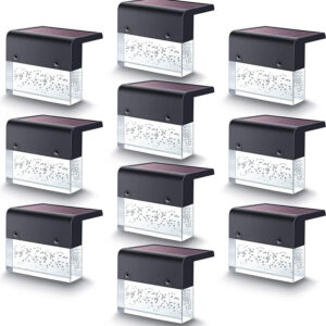 Solar step light on stairs