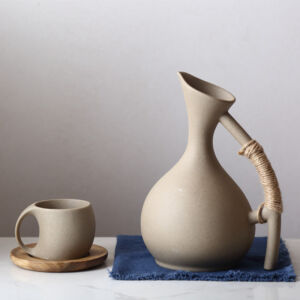 Ceramic Cold Water Kettle Set – Pottery Jug with Cups