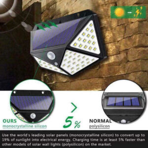 Solar wall light mounted outdoors