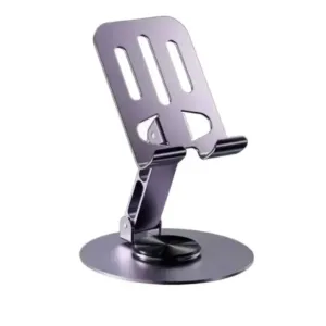 Folding Metal Phone Stand with Rotating Base for Desk