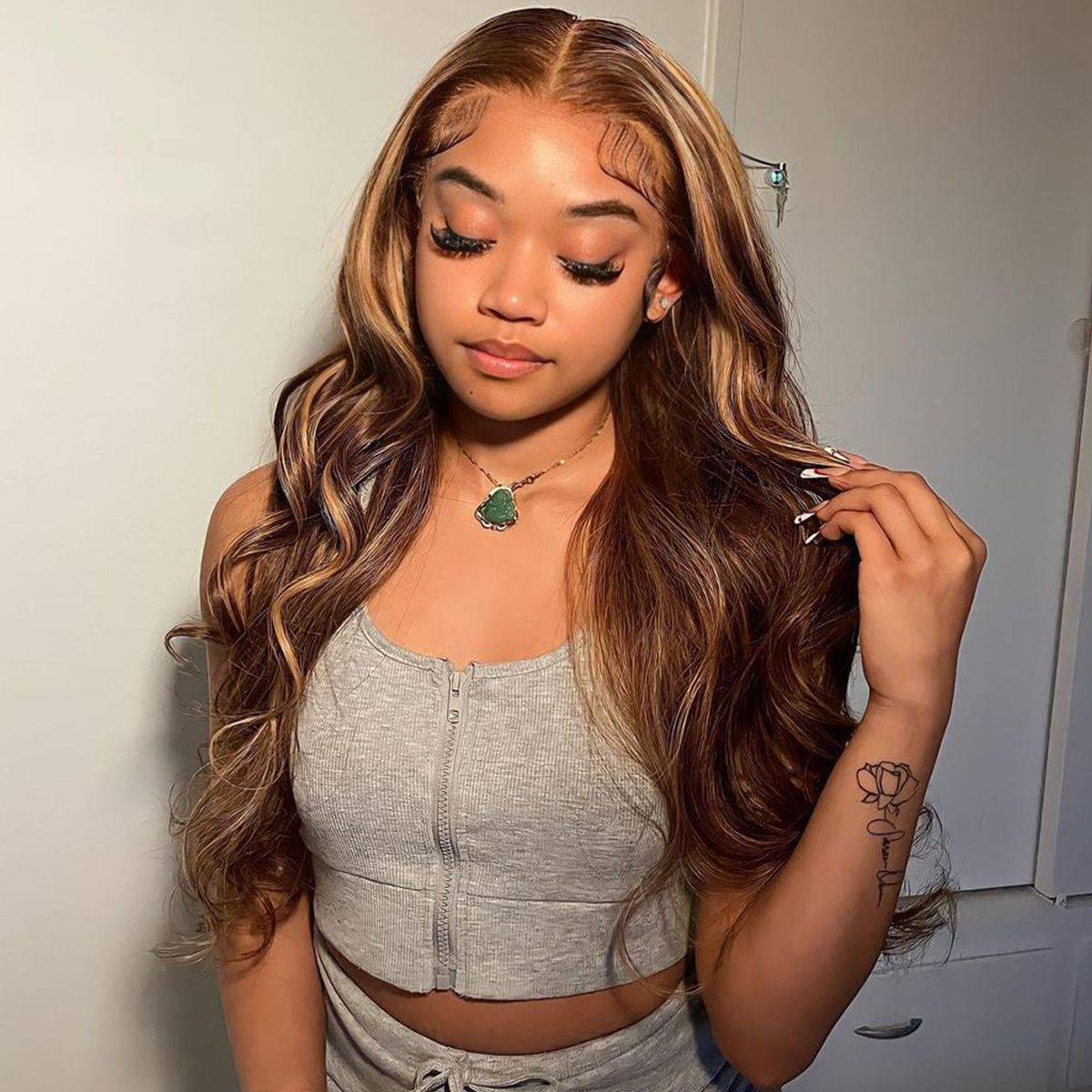 P4/27 highlight body wave lace closure wig P4/27 highlight body wave lace closure wig