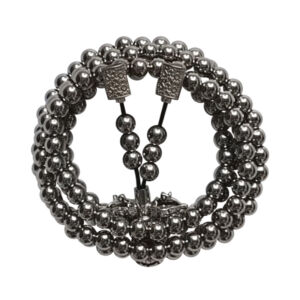 Stainless Steel Beaded Necklace – Lightning Bolt Pendant