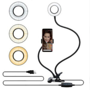 Clip-on LED ring light, black