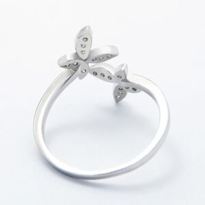 Sterling Silver Butterfly Ring – Adjustable Open Band