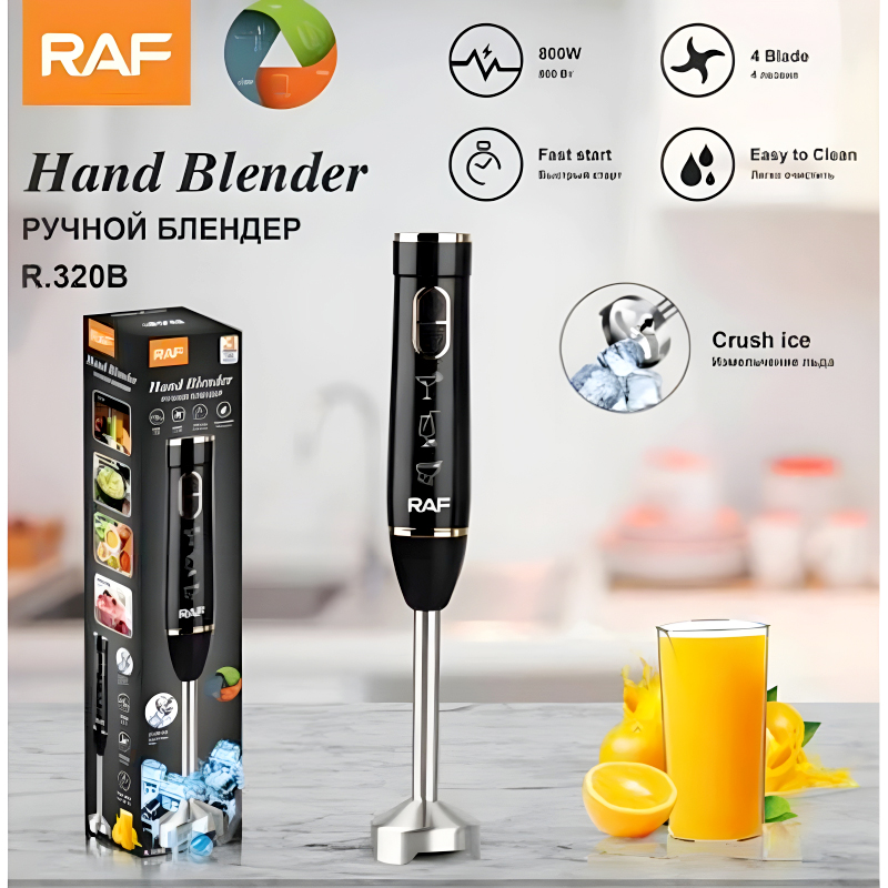 7cd8b763083f36bc4f8f4d3e553f8be2-1.jpg RAF R.320B 800W Electric Hand Blender with 4 Stainless Blades