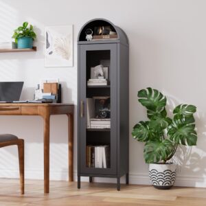 Arched cabinet beside a desk