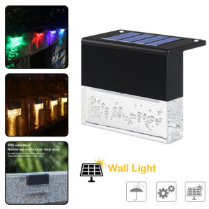 Solar LED step light, black