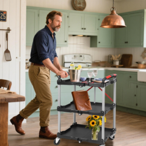 Utility cart in a kitchen