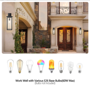 Compatible E26 bulb types, bulbs not included