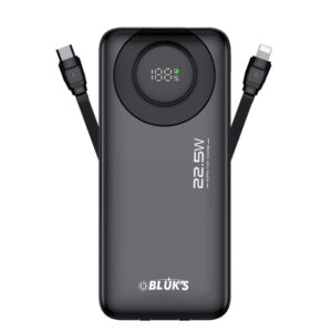 BLUK'S BX-306 20000mAh Power Bank, 22.5W Fast Charge, Dual Cables