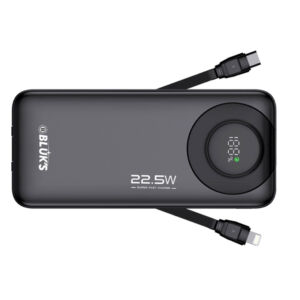 BLUK'S BX-306 20000mAh Power Bank, 22.5W Fast Charge, Dual Cables