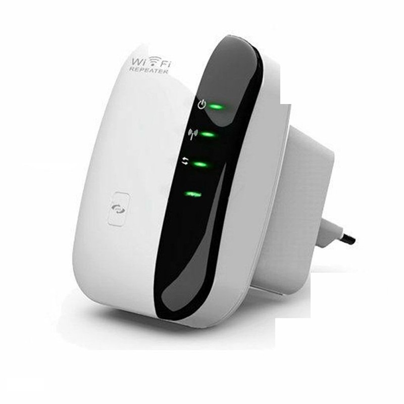 WiFi Range Extender 300 Mbps White WiFi range extender wall plug with signal LEDs